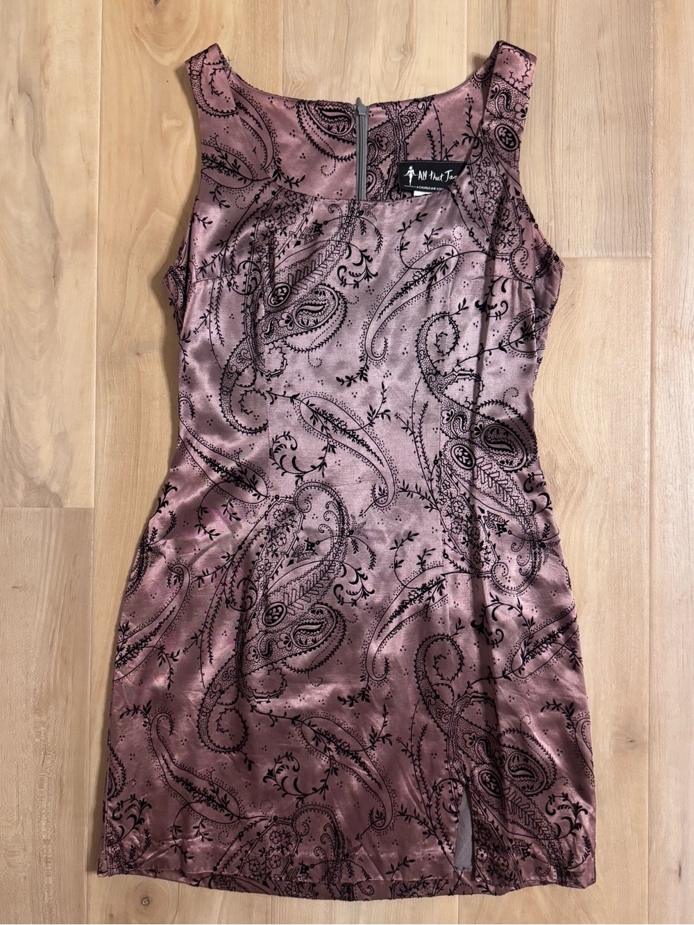 Vintage 90s All That Jazz Satin Paisley Dress